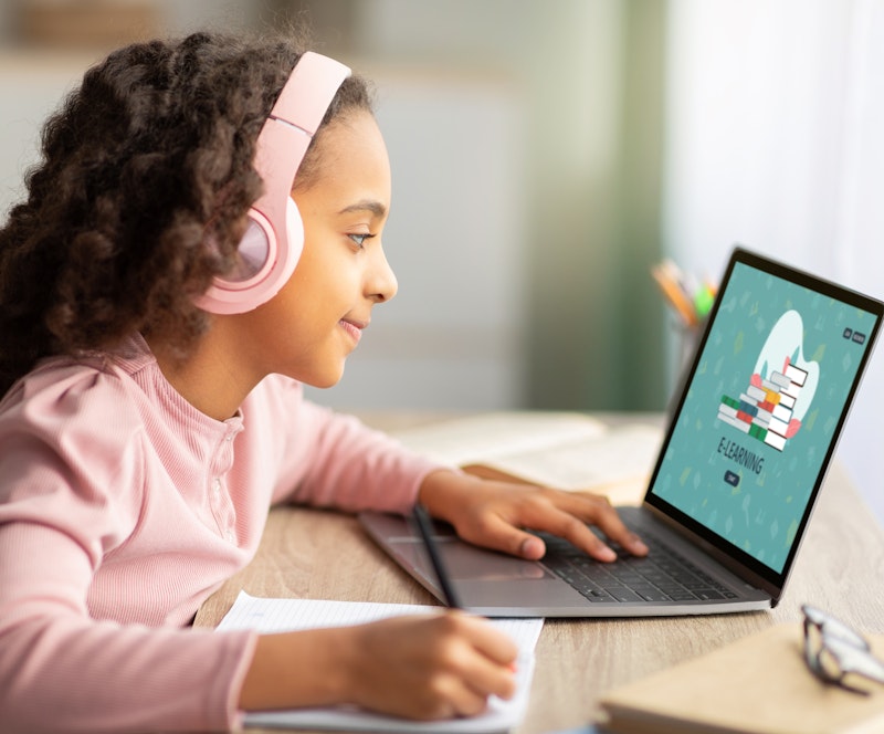Girl Learning At Home