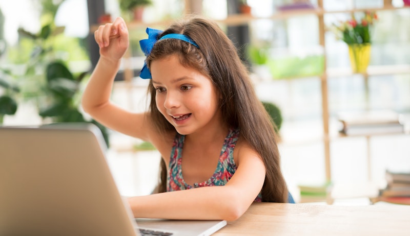 Young Girl Virtual Learning
