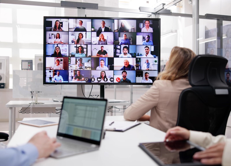 Conference Room With Virtual Meeting