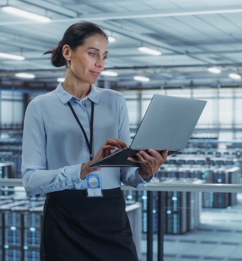 Woman Holding Computer